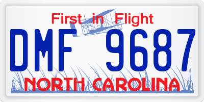 NC license plate DMF9687