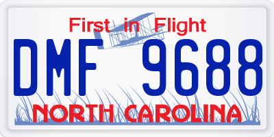 NC license plate DMF9688