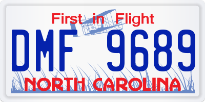 NC license plate DMF9689