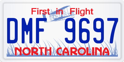 NC license plate DMF9697