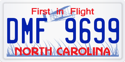 NC license plate DMF9699