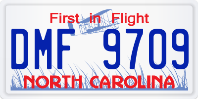 NC license plate DMF9709