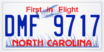 NC license plate DMF9717
