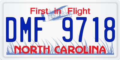 NC license plate DMF9718