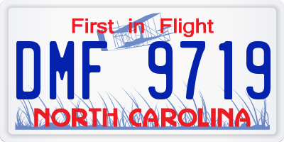 NC license plate DMF9719