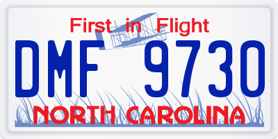 NC license plate DMF9730