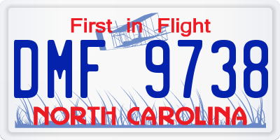 NC license plate DMF9738