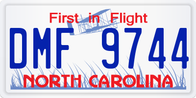NC license plate DMF9744