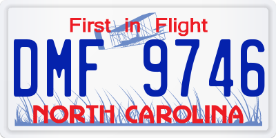 NC license plate DMF9746