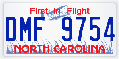 NC license plate DMF9754