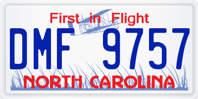 NC license plate DMF9757