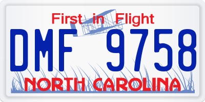 NC license plate DMF9758