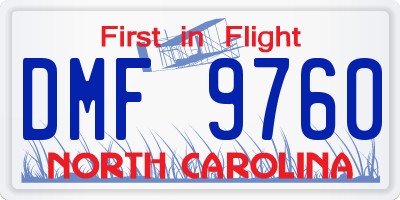 NC license plate DMF9760