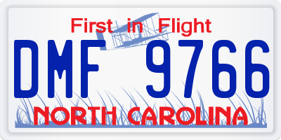 NC license plate DMF9766