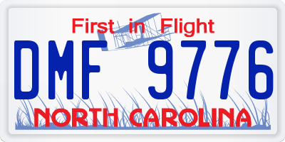 NC license plate DMF9776
