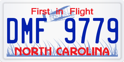 NC license plate DMF9779