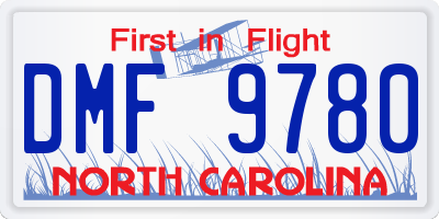 NC license plate DMF9780