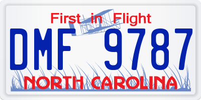 NC license plate DMF9787