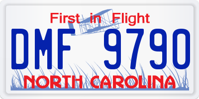 NC license plate DMF9790
