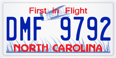 NC license plate DMF9792