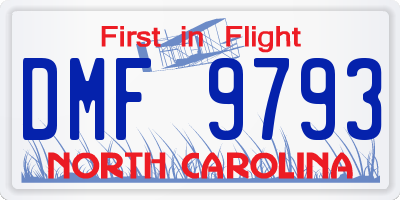 NC license plate DMF9793