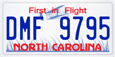 NC license plate DMF9795