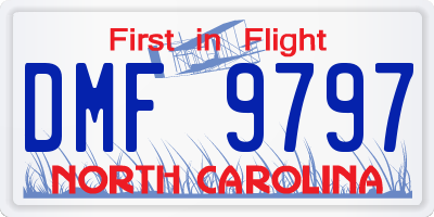 NC license plate DMF9797