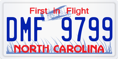 NC license plate DMF9799