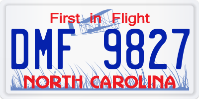 NC license plate DMF9827