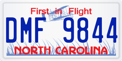 NC license plate DMF9844
