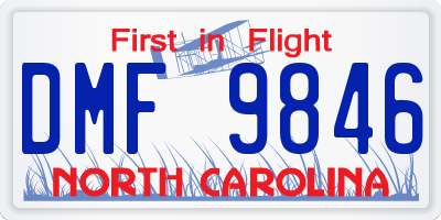 NC license plate DMF9846