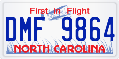 NC license plate DMF9864