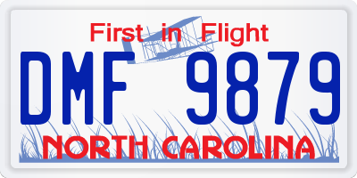NC license plate DMF9879
