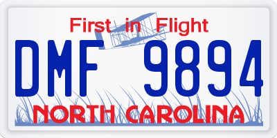 NC license plate DMF9894