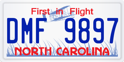 NC license plate DMF9897