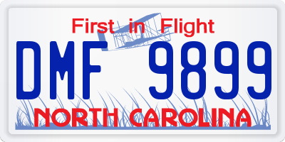 NC license plate DMF9899