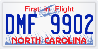 NC license plate DMF9902