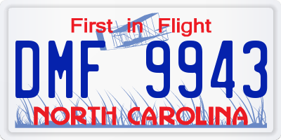 NC license plate DMF9943