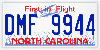 NC license plate DMF9944