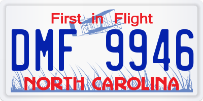 NC license plate DMF9946
