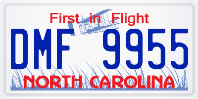 NC license plate DMF9955