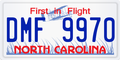 NC license plate DMF9970