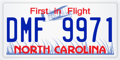NC license plate DMF9971