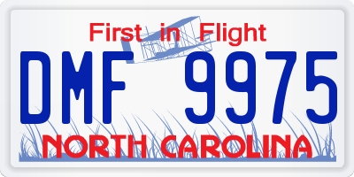 NC license plate DMF9975
