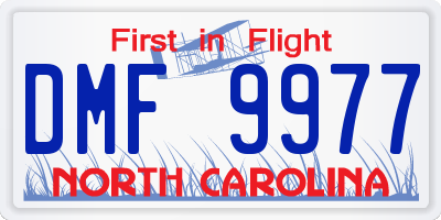 NC license plate DMF9977