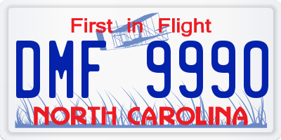 NC license plate DMF9990