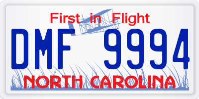 NC license plate DMF9994