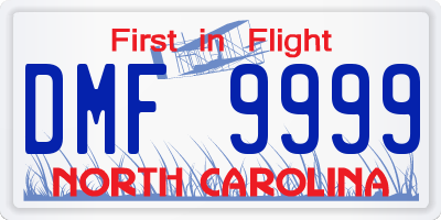 NC license plate DMF9999