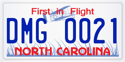 NC license plate DMG0021