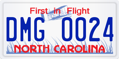NC license plate DMG0024